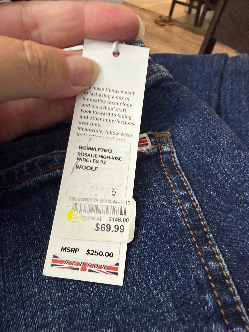 Hudson Rosalie Jeans Wide-Leg High-Rise Jeans - Blue (Woolf) - Picture 6 of 11